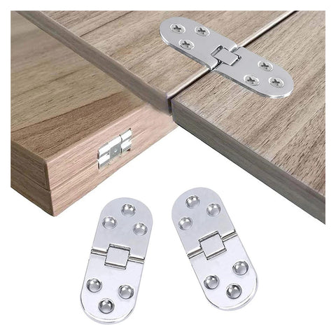 Stainless steel zinc alloy rotating concealed hinges for cabinets and drawers on wooden surfaces
