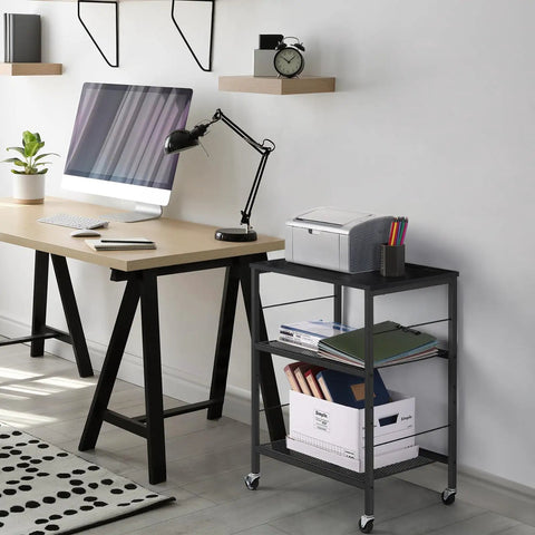 Real Deal Three Tier Rolling Cart With Smooth Ride Wheels For Kitchen Microwave Storage And Flexible Home Organization with files.