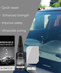 2026 Upgrade Windshield Crack Repair Kit For Chips And Other Cracks Universal Glass Repair Tool Set with 30ml resin and films.