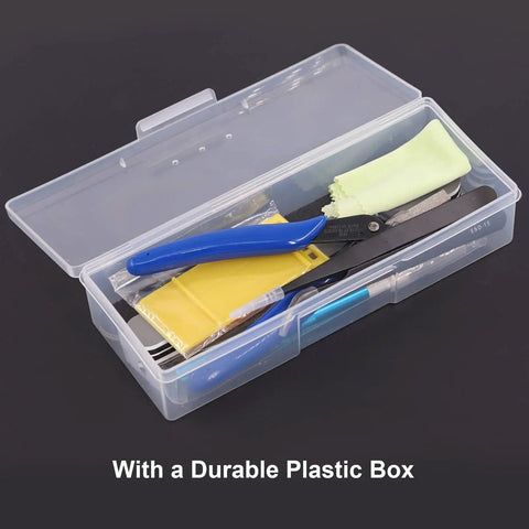 Ten Piece Model Tools Craft Set For Beginners To Pros Modeler Building Kit with tools in a clear plastic container box