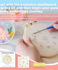 Hands using Easy Peasy Beginner Punch Needle Kit For Adults With All Tools And Materials Easy To Follow Instructions And Videos