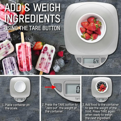 Digital Glass Top Kitchen Scale With 11 Lb Capacity And LCD Display Weighs In Grams And Ounces For Baking Cooking And Meal Prep