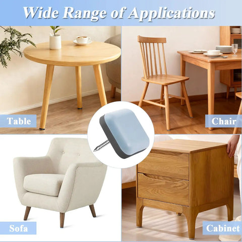 Heavy Duty Teflon Chair Sliders 22 Mm Square Nail On Furniture Glides PTFE Floor Savers used on table, chair, sofa, and cabinet.