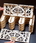 3D Wooden Card Holder Puzzle for Board Games A Sliding Card Case That Holds Up to 12 Decks Perfect for Family Game Night Tabletop and Role Playing Sessions A Mechanical Wood Build Kit for Adults, open wood card holder