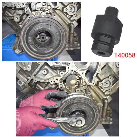 DIY Ready Pro Grade Camshaft Locking And Timing Tool Kit for VW and Audi 2.0-5.2 installation on engine with T40058 adapter