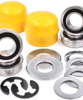 Front Wheel Bushing To Bearing Conversion Kit For 1.375 In Rim And 0.750 In Axle, Includes Sealed Bearings, Thrust Washers, E Clips, Hub Caps