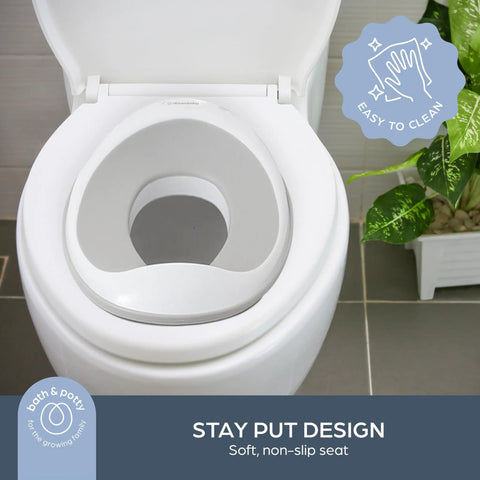 Toddler Non Slip Potty Training Seat, Ultra Soft Cushion Cover With Quick Wipe Sanitizing, Universal Fit Adapters For Round Or Elongated Toilets, Smooth Travel Essentials For Kiddos