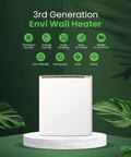 Front view of Plug In Wall Panel Heater For Indoor Use Delivers Energy Efficient Low Wattage Comfort With Round The Clock Safety Sensor Patented Quiet Fanless Design Easy Two Minute Install Space Heater Made In The USA