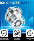 M12 X 1.5 Wheel Lock Lug Nut Set With Key, durable steel finish, corrosion resistant, close-up view of lock nut.