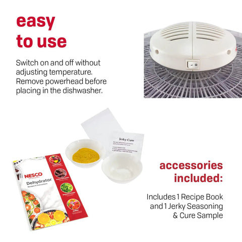 Accessories for Snag This Badass Hella Reliable Four Tray Food Dehydrator For Herbs Fruit And Beef Jerky With Even Heat Distribution And Clear Top Viewing In Speckled White.