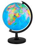 10 Inch DIY World Globe For Kids Learning Hands On Assembly Educational Rotating Globe Large World Map For Classroom Geography Teaching Desk Decor And Office Decoration, showing colorful map on stand.