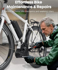 Person using All In One 3 In 1 Bike Pedal Wrench With 15 16 24 Mm Openings, 320 Mm Extra Long Pedal Removal Tool on bicycle