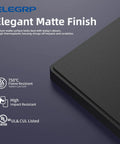 Close-up of matte black finish on 2 Gang Screwless Wall Plates Mid Size Unbreakable Thermoplastic Faceplates For Decorator Receptacle Outlets UL Listed Matte Black 5 Pack Easy Install Durable Modern Home Decor showcasing flame resistance and UL listing.