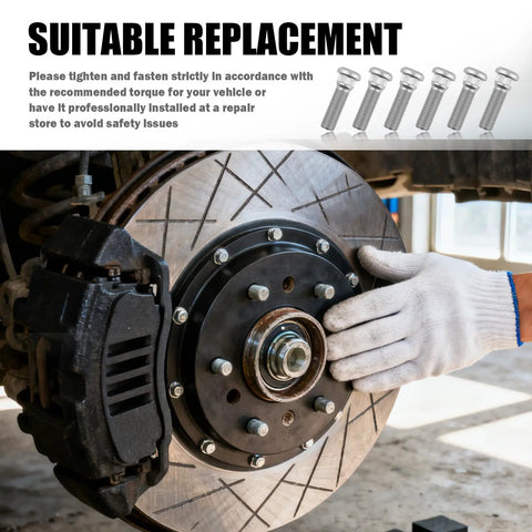 Installation of Six Pack Trailer Wheel Studs 1/2 20 UNF 2.11 Inch Long Heavy Duty Lug Bolts on brake disc