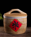 Top Notch Ceramic Rice Jar With Heavy Duty Airtight Sealed Lids For Organizing Bulk Grains And Cereals Roomy pantry dispenser with decorative design.