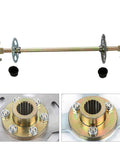 Go Kart Rear Axle Assembly Kit With 29 Inch Overall Length Aluminum Live Axle And Steel Brake Disc For DIY Go Kart ATV Quad