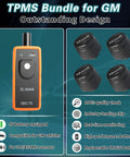 DIY Ready TPMS Sensor Kit For GM Vehicles After 2006 Plug And Play For Chevy Silverado Buick Cadillac GMC Pontiac Four Pack Replacement Universal Fit Easy Install No Relearn Reliable Tire Pressure Monitoring, EL-50448 tool and 4 sensors