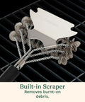 Triple Coil Grill Brush 17 Inch Stainless Steel Bristle Free Scraper for all grates with flexible coils and built-in scraper