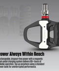 Assioma Pro RS-1 Beefed-Up Power Meter Pedals Bundle With up to 60 hours battery life display against gray background