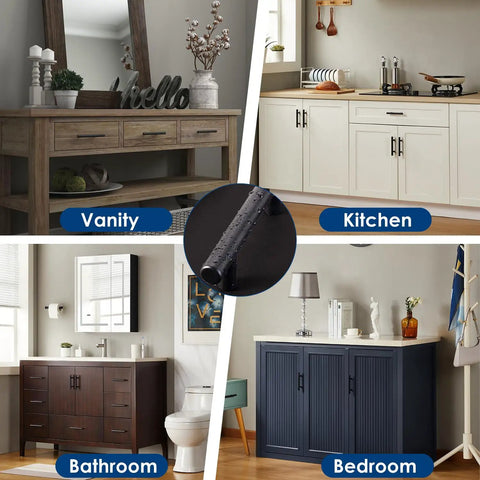 Matte Black Cabinet Pulls 20 Pack 3 Inch Center To Center Stainless Steel Kitchen Handles displayed on various furniture