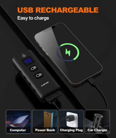 Ultra Bright Bicycle Headlight For Night Riding, 2000 Lumen Bike Light with USB rechargeable feature connected to smartphone.