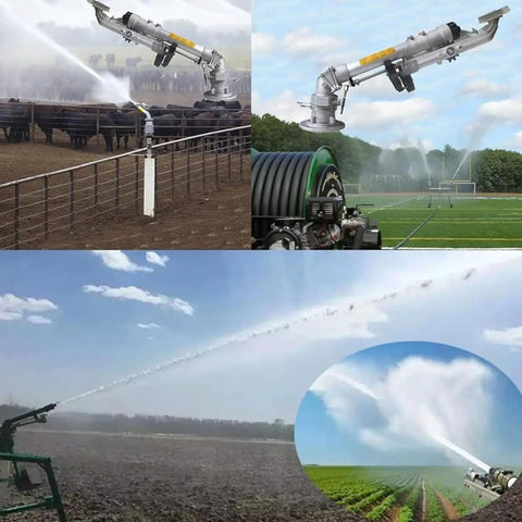360 Degree Rotating Sprayer With Zinc Alloy Build Adjustable Nozzle Water Saving Pro Grade Tech for Crops and Lawns in action