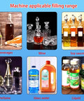 Machine applicable filling range for Ready To Roll Heavy Duty Automatic Liquid Filling Machine Double Head Bottle Dispenser.