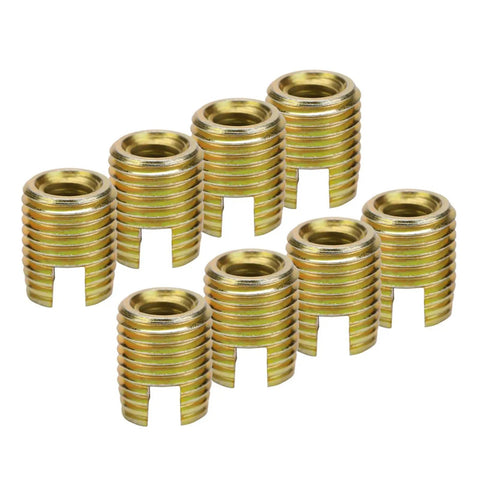 Carbon Steel Self Tapping Thread Inserts Kit 20 Pcs M10 M12 Thread Repair, yellow zinc plated inserts