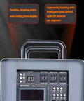 Built Tough Industrial Induction Heater With Water Cooled Safety Shield 15Kw display panel showing heating and cooling times.