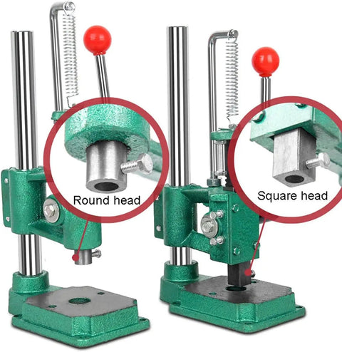 Badass Desktop Manual Arbor Press For Leather Punching Metal Crimping Forming Cutting Bending Riveting Solid Workhorse With Interchangeable Chucks For Home Shop Wood Aluminum Projects