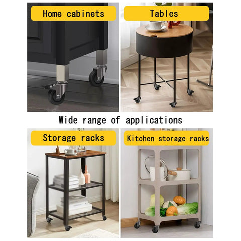 Top Tier Heavy Duty Stem Casters With Smooth Rolling 360 Swivel TPR Wheels And Snug Locking M6 M8 M10 Threads on various furniture.