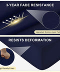 Four Pack 19 By 19 By 3 Inch Waterproof Outdoor Chair Cushions With Non Slip Ties And Handle For Your Patio Furniture Removable Covers Navy Color Square Cushions Weatherproof For Patio Deck Garden Balcony Set Of Four showing fade resistance and deformation resistance.