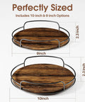 Two Pack 9 Inch And 10 Inch Wooden Lazy Susan Turntables For Tabletop Cabinet Kitchen Pantry And Vanity displayed with size options