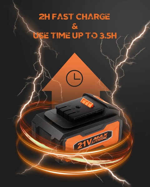 21V Cordless Grinder Kit Featuring 4 Inch Blade 10000 RPM Brushless Motor 4Ah Lithium Battery And Quick Charger lightning design