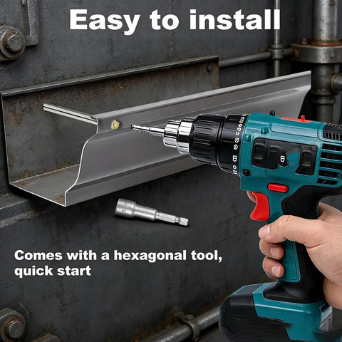 All In One Gutter Repair Kit With 22 Pcs 8 Inch Screws And 22 Stainless Steel Sleeves For 6 Inch Roof Gutters installation example