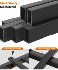 Queen Size Bed Frame With Built In Storage Headboard And Glow Up LED Lighting Featuring Dope Integrated Charging Hub With UL Certified Outlets Usb Type C Ports For Your Fresh Night Owl Bedroom Setup Black stable metal frame details showing sturdy construction and anti-squeak foam