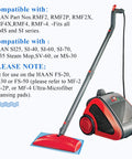 Haan steam cleaner with red head and blue washable pad for SI-40, SI-70, SI-35; compatible with RMF 4X Ultra Clean Steam Mop Pads