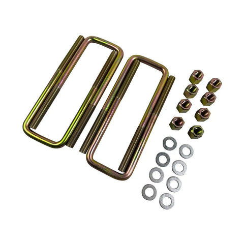 Heavy Duty Square U Bolts Set For 2.5 Inch Wide Leaf Springs With Hardware 8.75 Inch Long Fits 1988-2019 Chevy Silverado GMC Sierra 1500