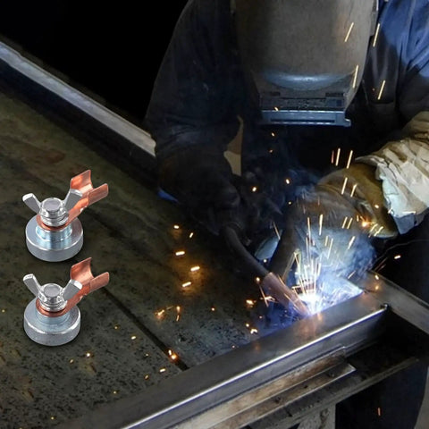 Heavy Duty Magnetic Welding Ground Base Clamp Holder For Welding Kit With Strong Magnet And Large Suction Pro Grade Copper Tail Clamps