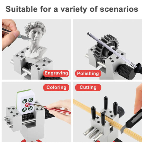 Handy Mini Vise Table Top Clamp For DIY Projects, Portable Jewelry Bench Vise holding objects for engraving, polishing, coloring, cutting.