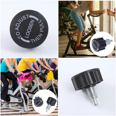 Two Pack Exercise Bike Pull Pin Spring Knob Replacement Universal M16 Pop Screw Height Adjust Locking Grip visual collage