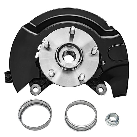 Front view of Front Left Steering Knuckle And Wheel Hub Bearing Assembly For 2004 2005 2006 Toyota Camry 2.4L Driver Side Replacement