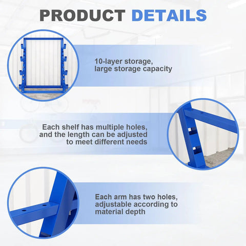 Top Notch 4 Tier Steel Lumber And Pipe Storage Rack With Adjustable Arms And Rugged Alloy Frame Holding Up To Two Thou Pounds For Garage Shop Or Basement Storage Needs