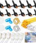 12 Piece Black Balloon Arch Clips Kit For Party, 3 Inch And 4 Inch Nylon, Includes Free Balloons, Flowers, Chains And Dots To Build Epic Backdrops Fast, kit parts