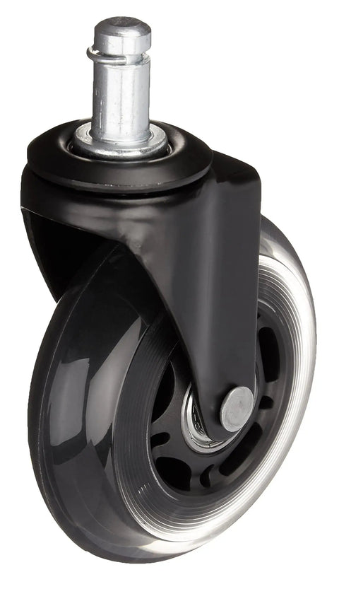 3 Inch Swivel Caster Wheels Black 5 Pack For Chairs Low Profile Smooth Glide With Nylon Rubber And Soft Polyurethane Wheels Safe On Carpet And Hard Floors Non Marking Quiet Rolling.