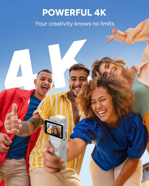 Group using C400 Vlogging Camera For YouTube And Social Vlogs, 4K Ultra HD Image Quality, 64GB Storage, 7H Battery Life, white body cam
