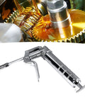 120cc Grease Gun Handheld Lubrication Tool with Chrome Plated Metal Body alongside lubricated gears