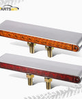 Pair of 9-1/4-inch LED light bars for trucks, amber and red lenses, chrome plastic housing, dual mounting studs