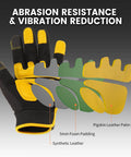 Diagram of All Purpose Mens Utility Work Gloves With Synthetic Leather Palm For Tough Jobs showing layers and materials.