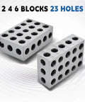 Precision Hardened Steel 2 4 6 Block Matched Pair Features 23 Heavy Duty Clamping Holes And.0003 Inch Accuracy setup blocks with holes.